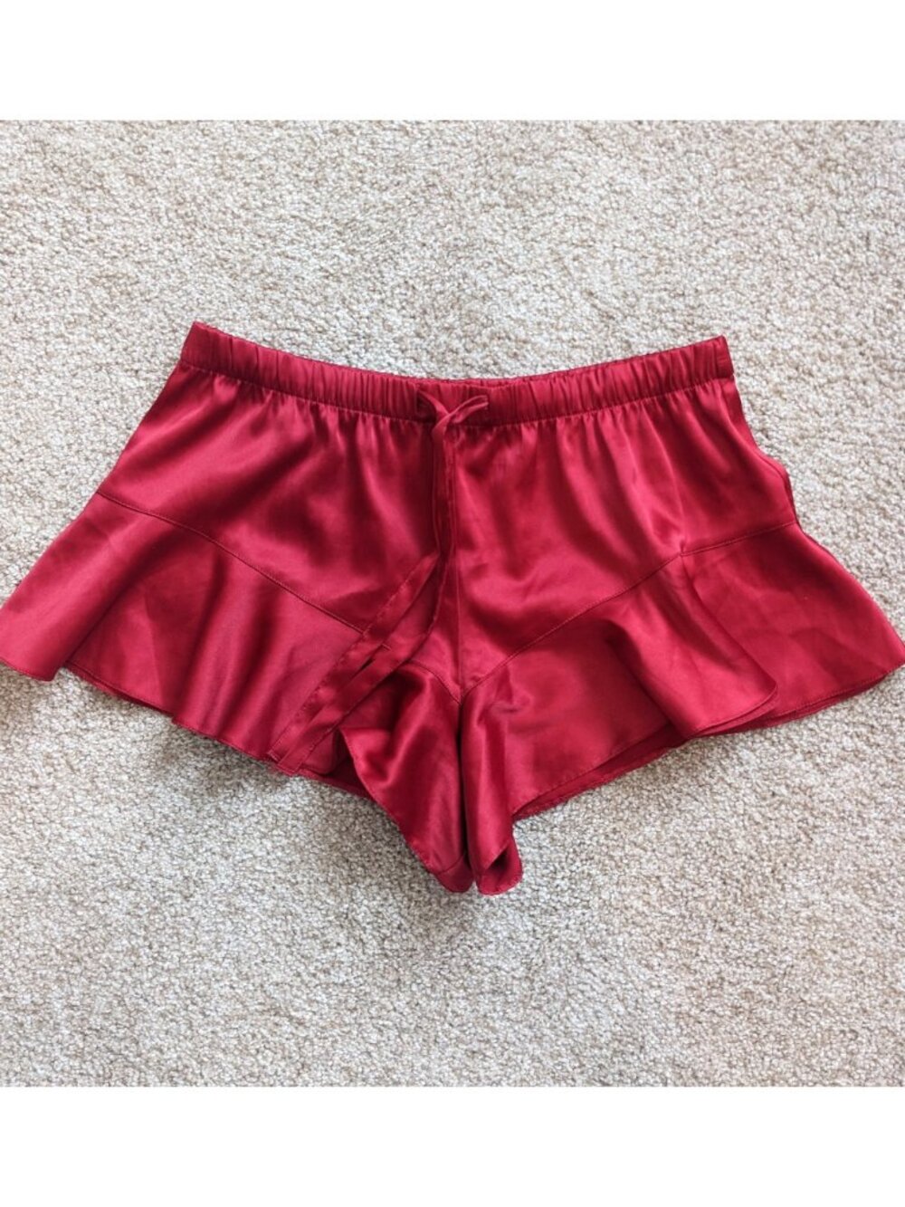 Victoria's Secret red satin shorts